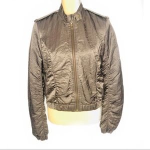 Miss Me Juniors Bomber Jacket in Metallic Mocha M